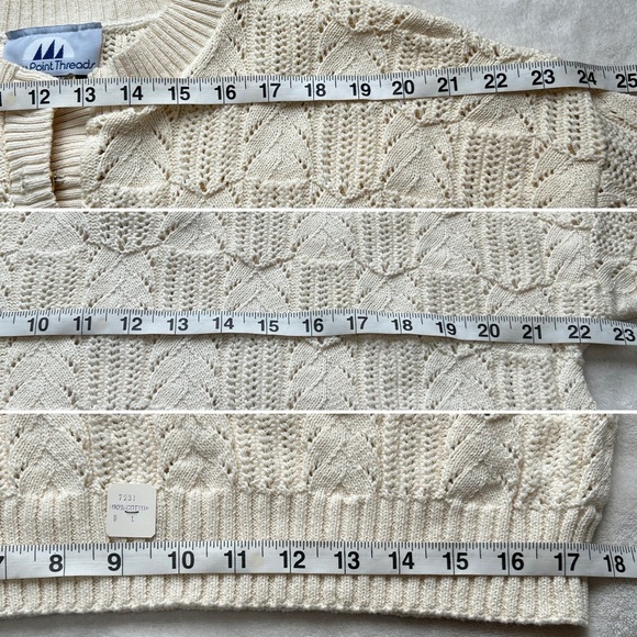 NWT 70s Vintage Bay Point Threads Textured Short Sleeve Knit Sweater size L - Picture 7 of 10